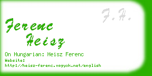 ferenc heisz business card